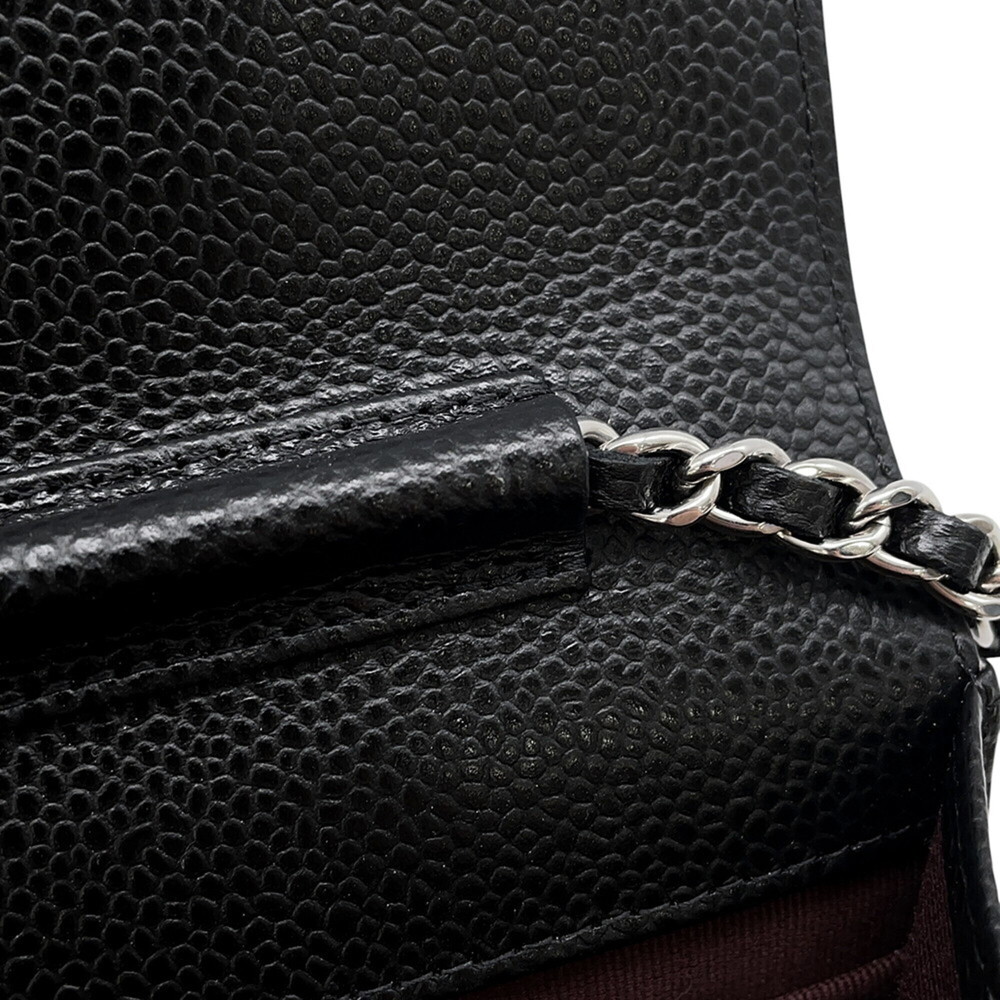 CHANEL Black Caviar Leather Logo Wallet - Picture 7 of 12